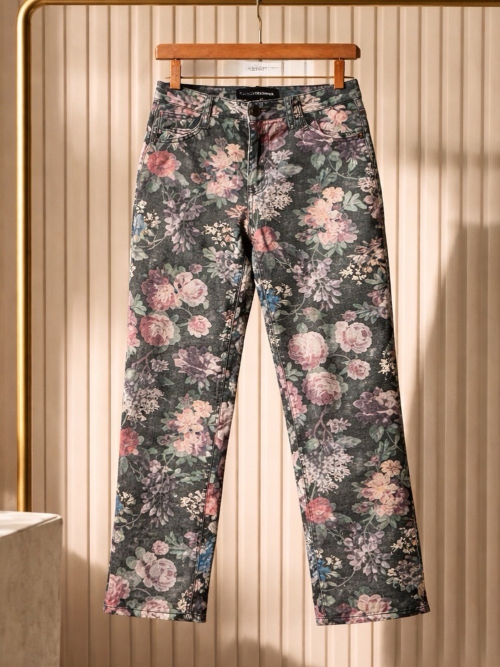 Fashion Nova Floral Straight Leg Jeans | Isabel’s Garden - Black Multi